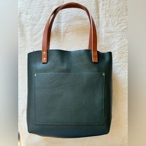 RARE, NEW Portland Leather Goods "almost perfect" Forest tote with tandles